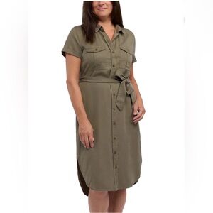 Teddi Rose Women's Tencel Shirt Dress Green